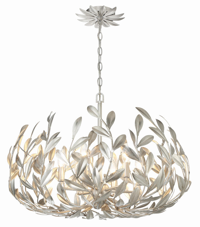 Crystorama Broche 27'' Antique Silver Chandelier