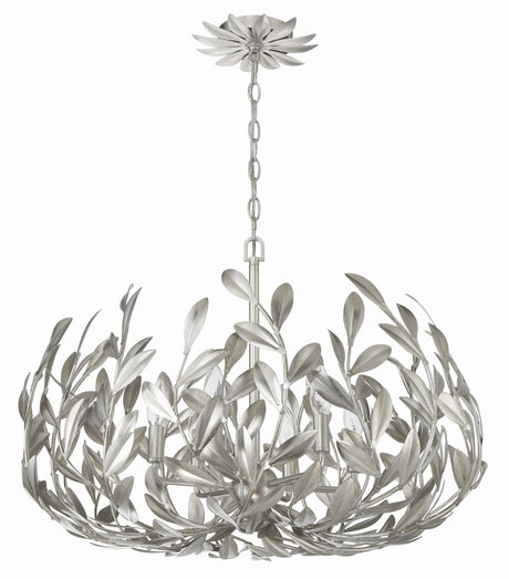 Crystorama Broche 27'' Antique Silver Chandelier