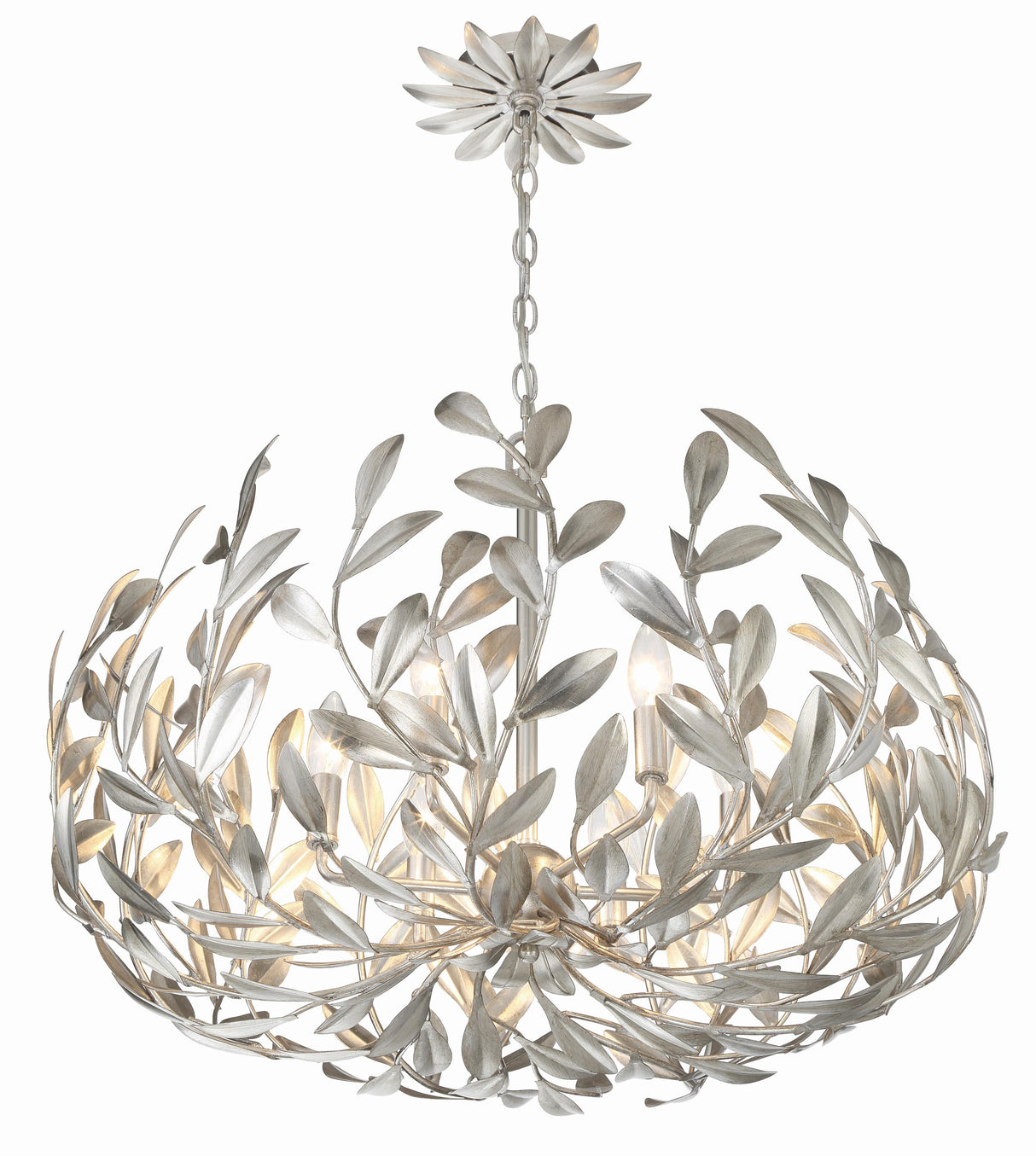 Crystorama Broche 27'' Antique Silver Chandelier