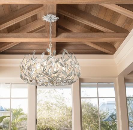 Crystorama Broche 27'' Antique Silver Chandelier