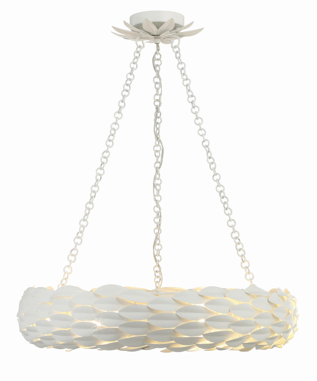 Crystorama Broche 24'' Matte White Chandelier