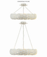 Crystorama Broche 24'' Matte White Semi Flush Mount