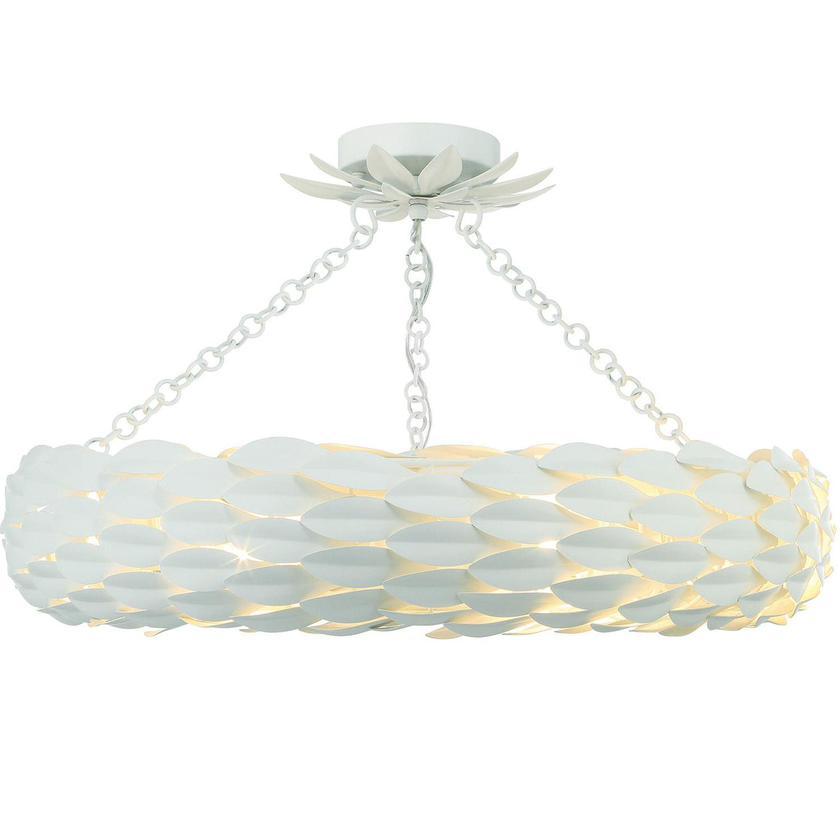 Crystorama Broche 24'' Matte White Semi Flush Mount
