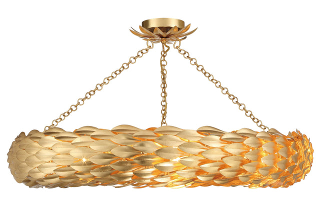 Crystorama Broche 33.5'' Antique Gold Semi Flush Mount