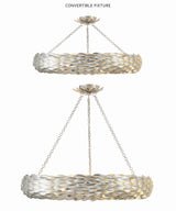 Crystorama Broche 33.5'' Antique Silver Semi Flush Mount