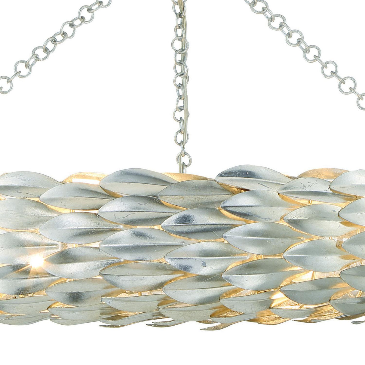 Crystorama Broche 33.5'' Antique Silver Semi Flush Mount