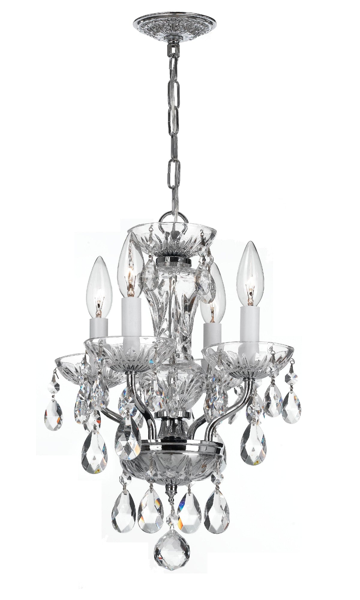Crystorama Welton 11'' Hand Cut Crystal Polished Chrome Chandelier