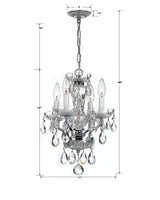 Crystorama Welton 11'' Hand Cut Crystal Polished Chrome Chandelier