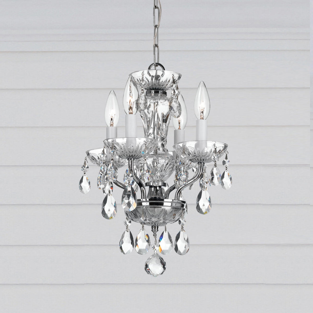 Crystorama Welton 11'' Hand Cut Crystal Polished Chrome Chandelier