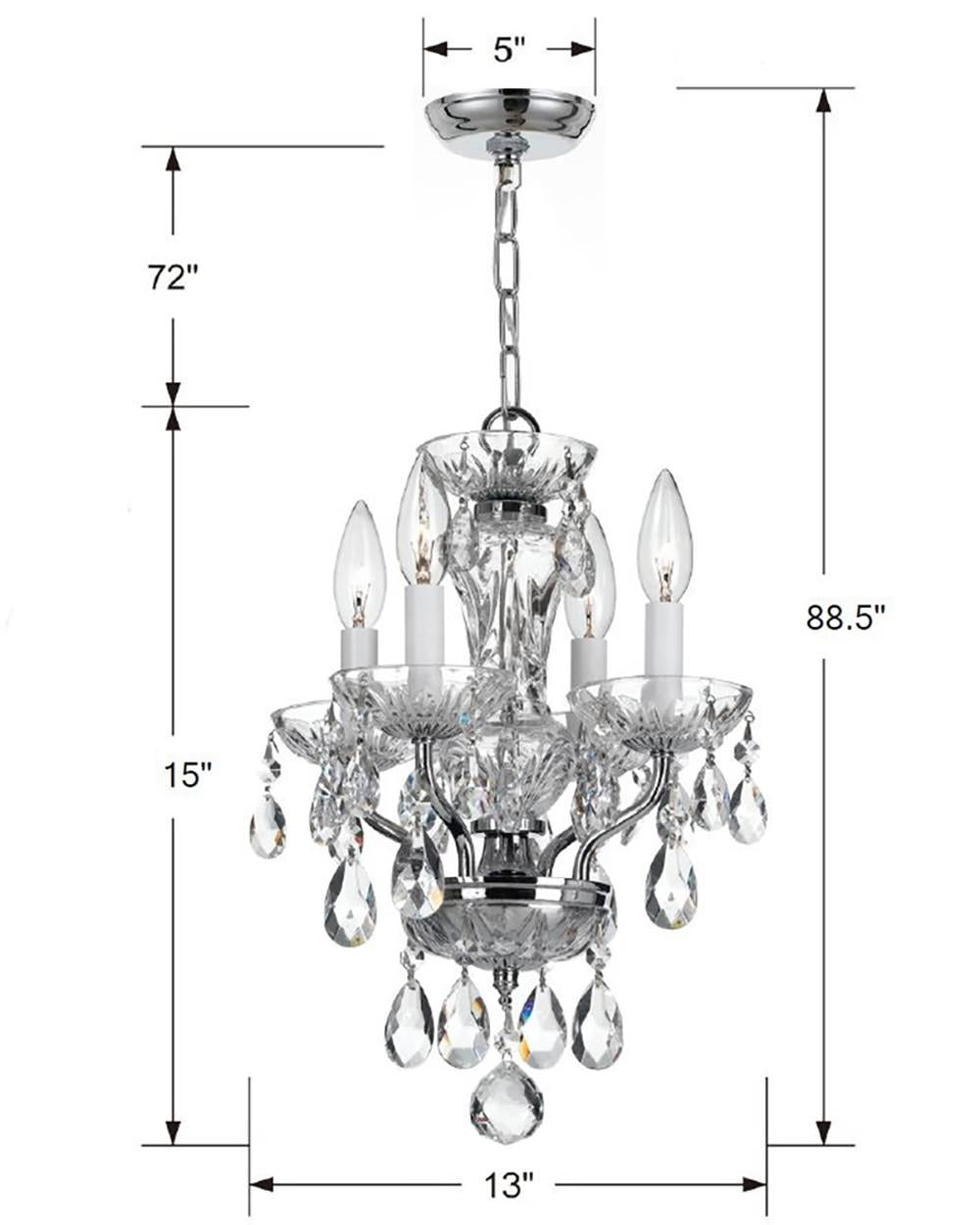 Crystorama Welton 11'' Swarovski Strass Crystal Polished Chrome Chandelier