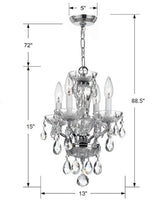 Crystorama Welton 11'' Swarovski Strass Crystal Polished Chrome Chandelier