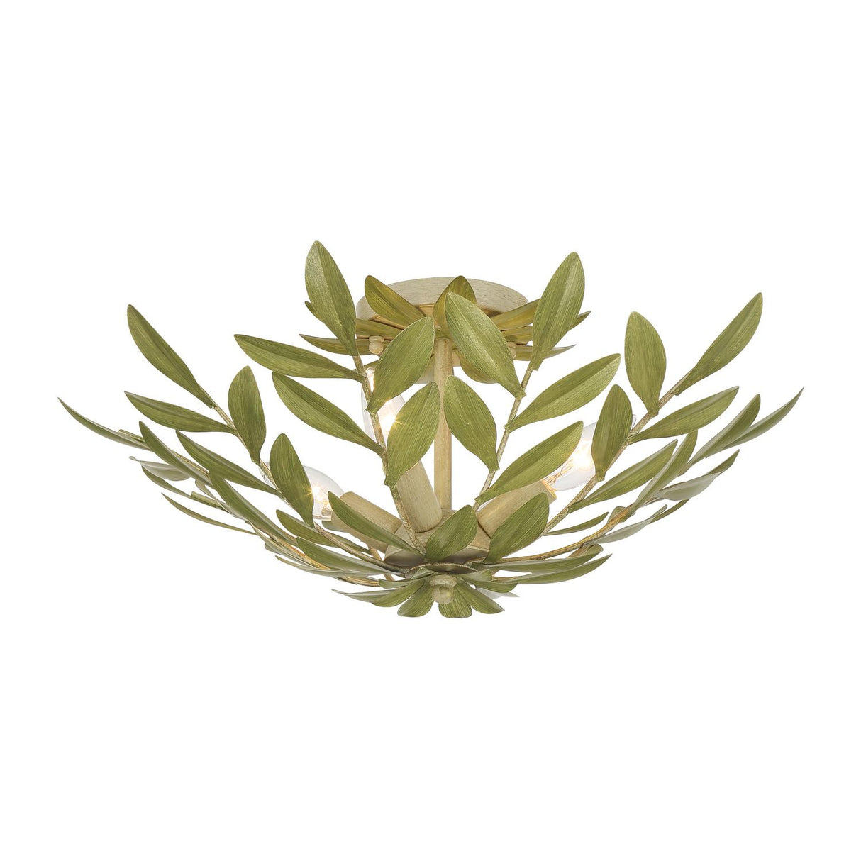 Crystorama Broche 20.75'' Champagne Green Tea Semi Flush Mount