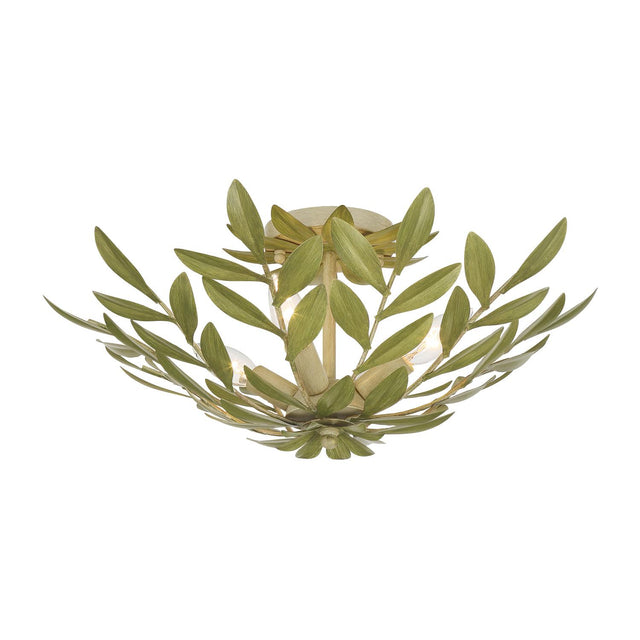 Crystorama Broche 20.75'' Champagne Green Tea Semi Flush Mount
