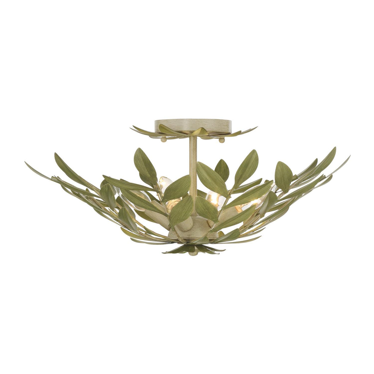 Crystorama Broche 20.75'' Champagne Green Tea Semi Flush Mount