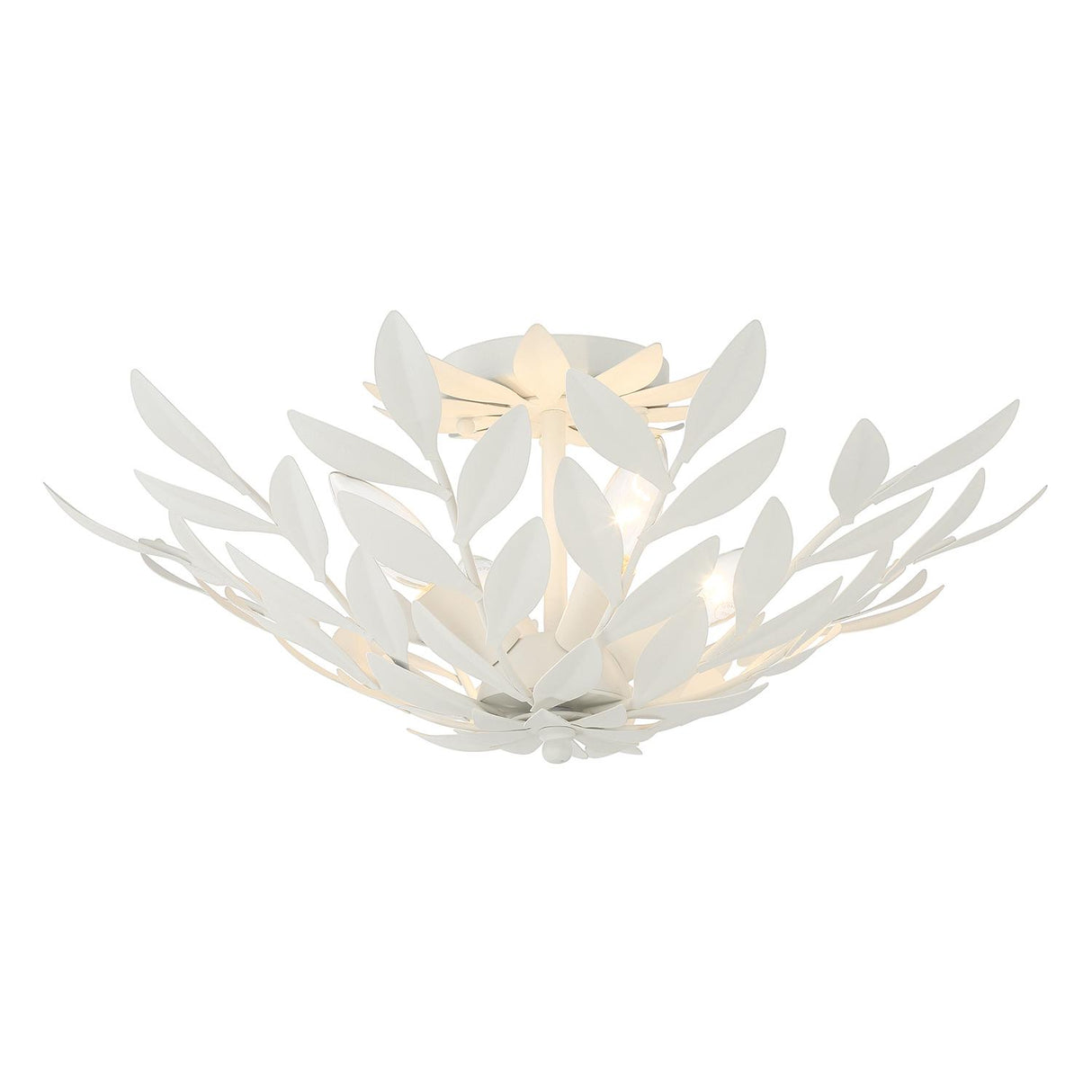 Crystorama Broche 20.75'' Matte White Semi Flush Mount