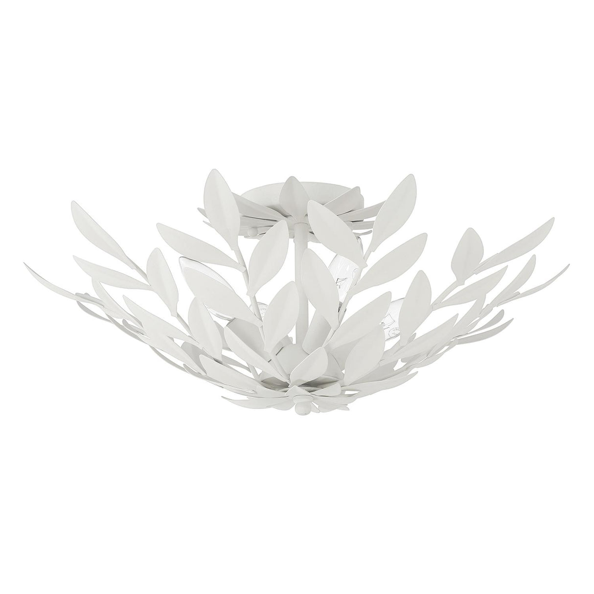 Crystorama Broche 20.75'' Matte White Semi Flush Mount