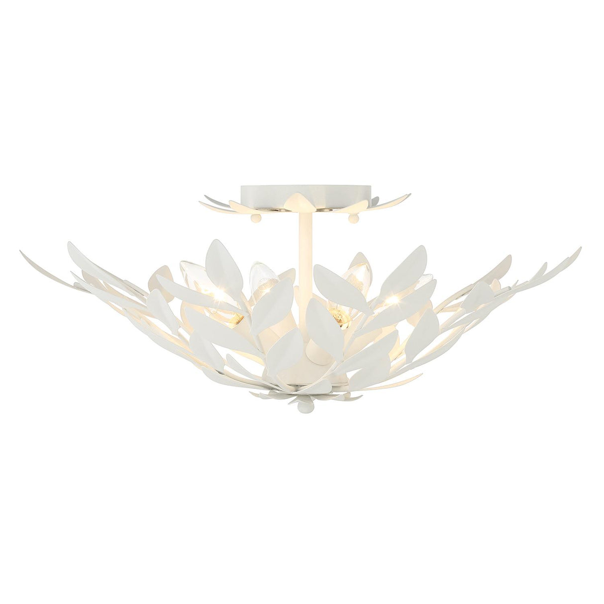 Crystorama Broche 20.75'' Matte White Semi Flush Mount