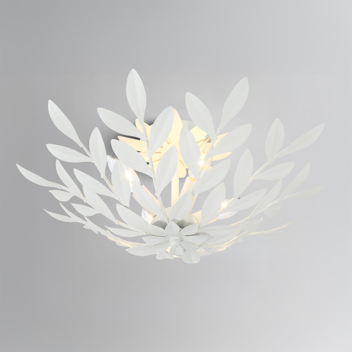 Crystorama Broche 20.75'' Matte White Semi Flush Mount