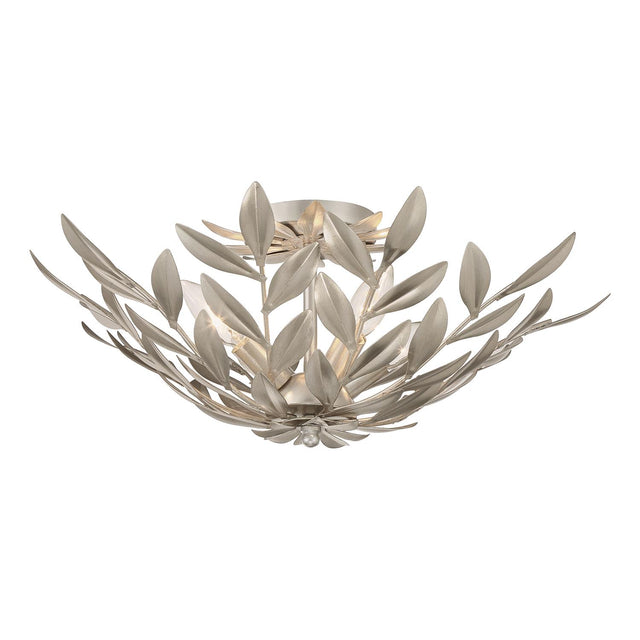 Crystorama Broche 20.75'' Antique Silver Semi Flush Mount
