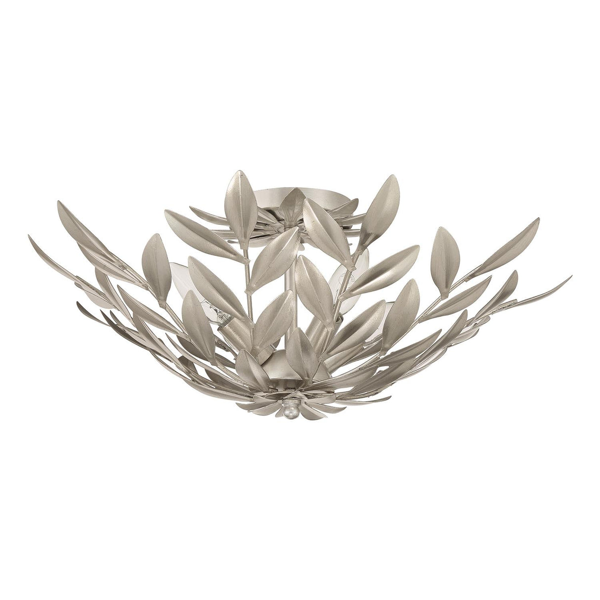 Crystorama Broche 20.75'' Antique Silver Semi Flush Mount