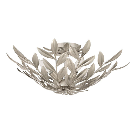 Crystorama Broche 20.75'' Antique Silver Semi Flush Mount