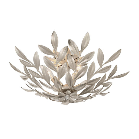 Crystorama Broche 20.75'' Antique Silver Semi Flush Mount