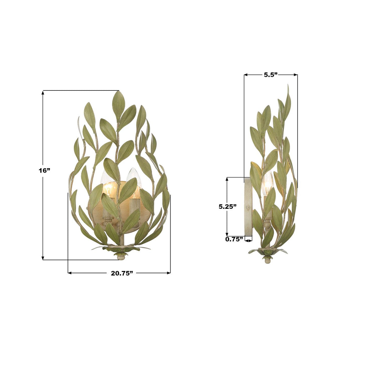 Crystorama Broche 8.25'' Champagne Green Tea Sconce