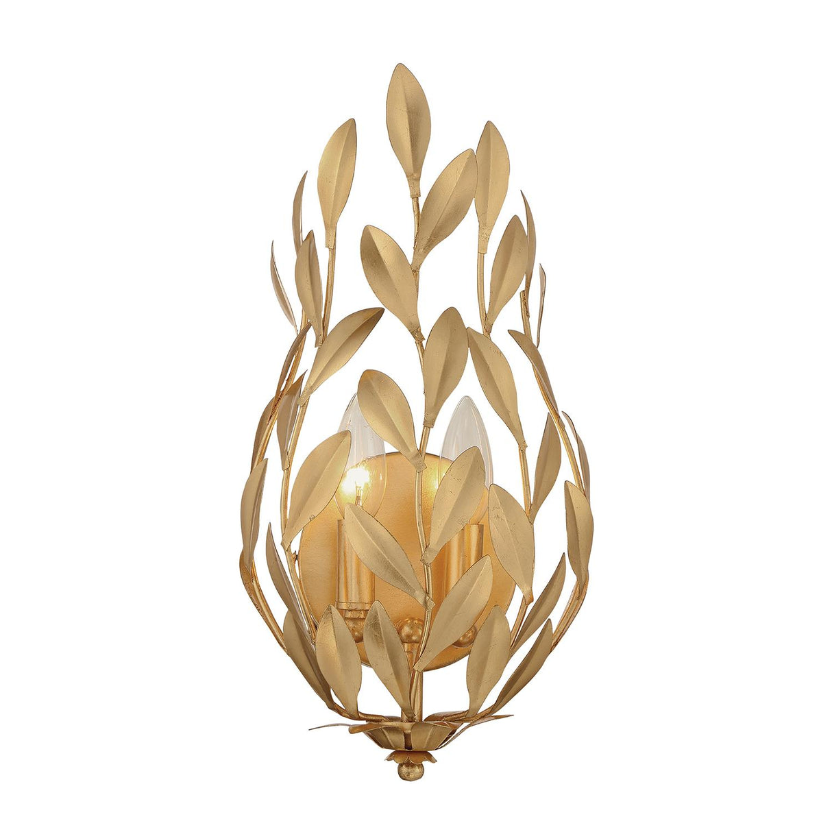 Crystorama Broche 8.25'' Antique Gold Sconce