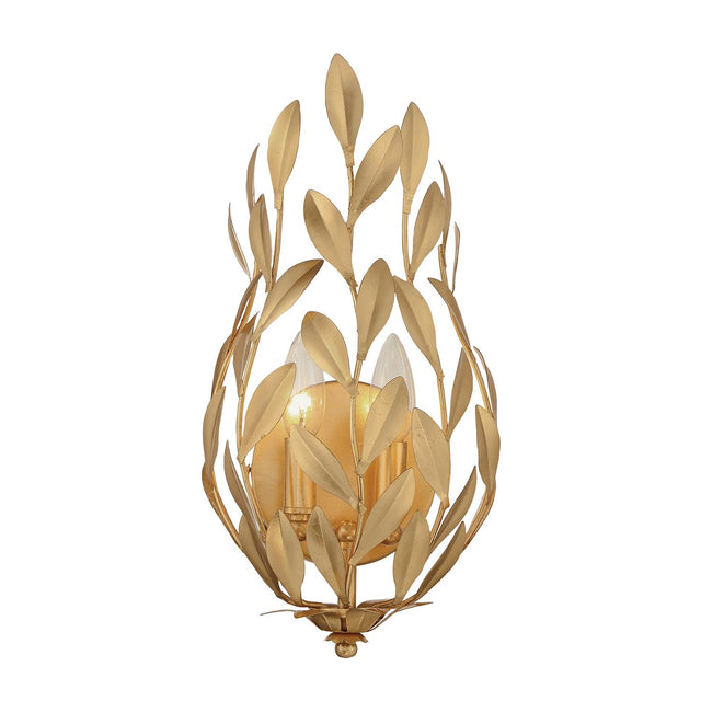 Crystorama Broche 8.25'' Antique Gold Sconce