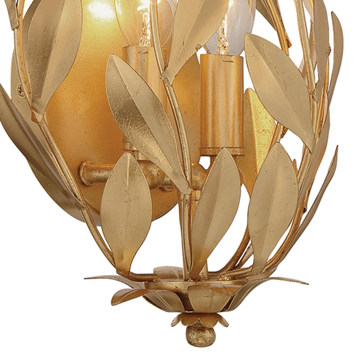 Crystorama Broche 8.25'' Antique Gold Sconce
