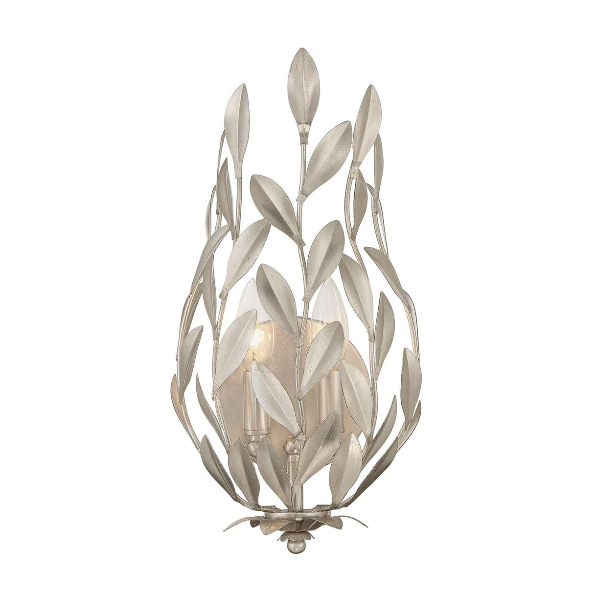 Crystorama Broche 8.25'' Antique Silver Sconce
