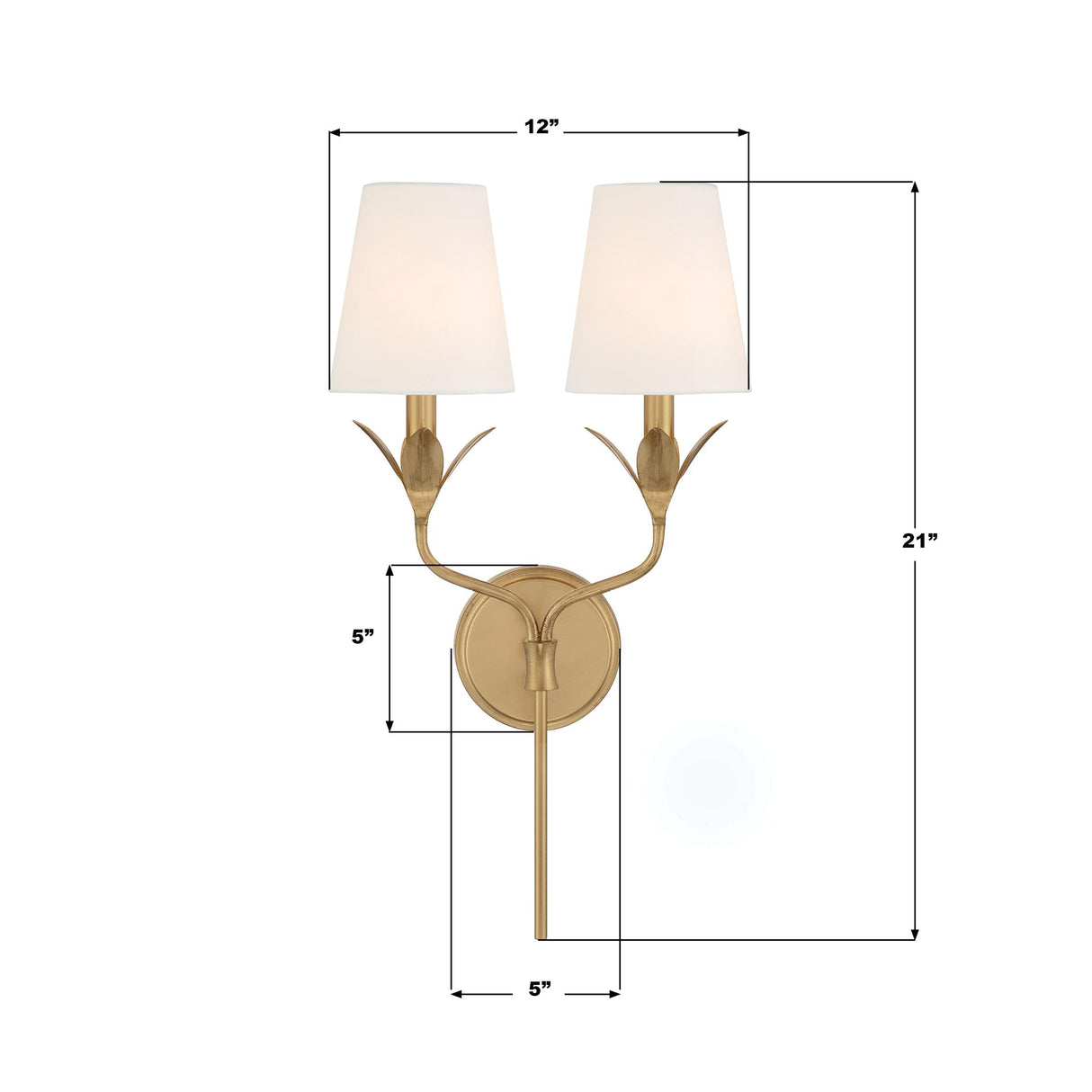 Crystorama Broche 12'' Antique Gold Sconce