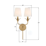 Crystorama Broche 12'' Antique Gold Sconce