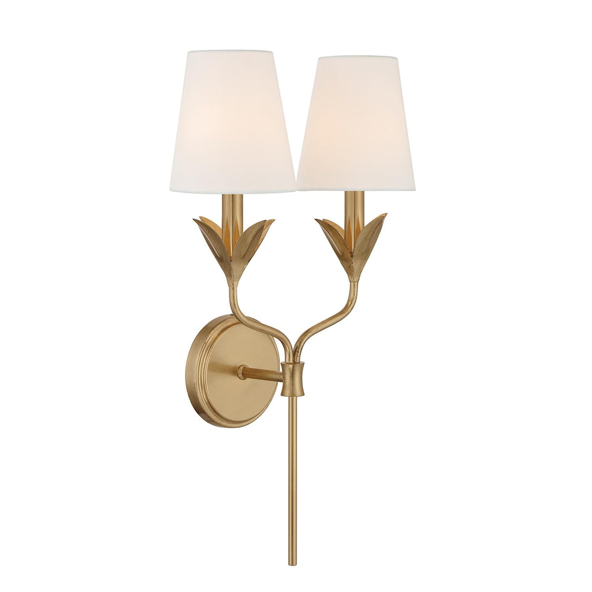 Crystorama Broche 12'' Antique Gold Sconce