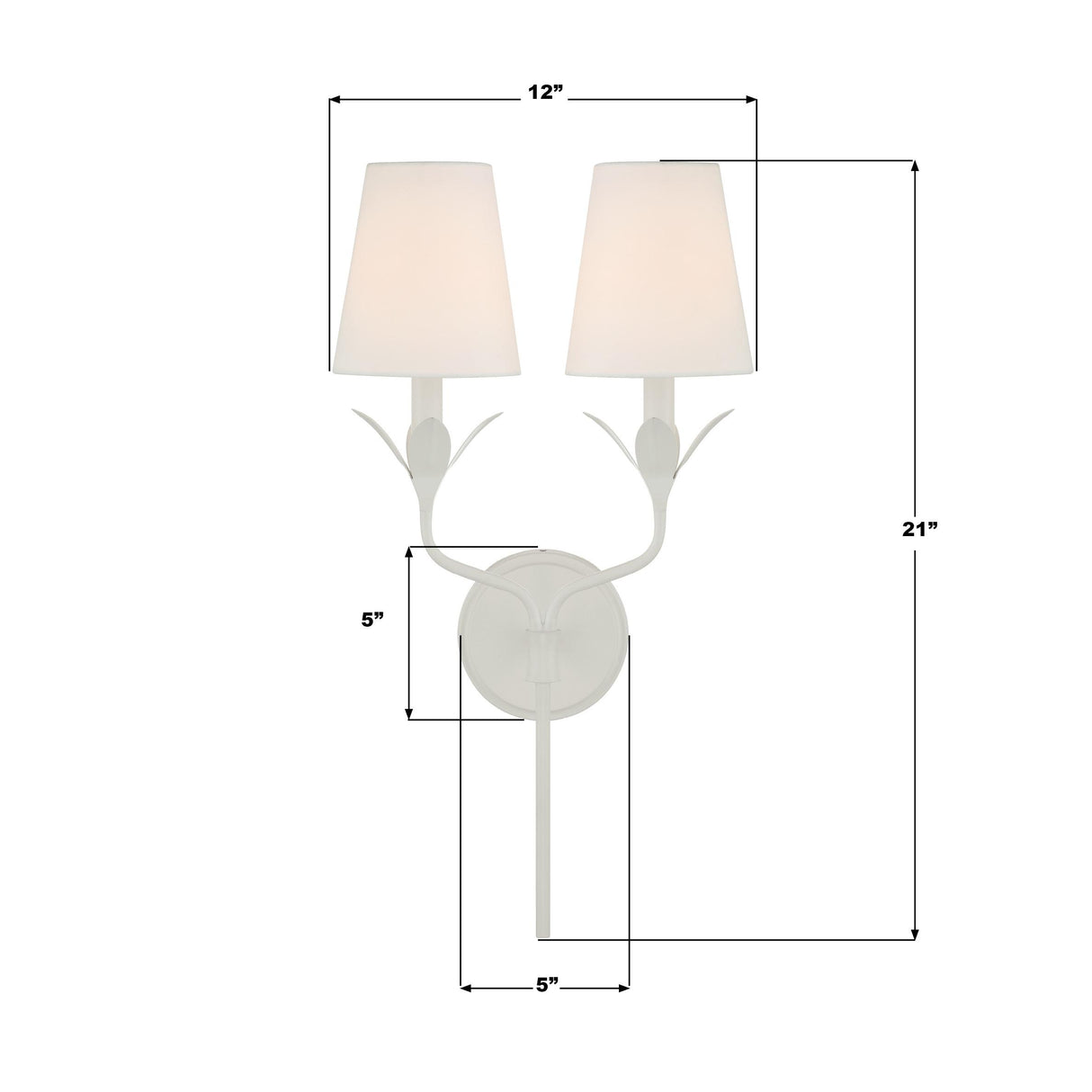 Crystorama Broche 12'' Matte White Sconce