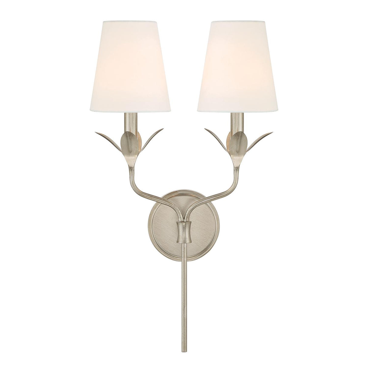 Crystorama Broche 12'' Antique Silver Sconce