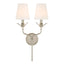 Crystorama Broche 12'' Antique Silver Sconce