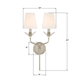 Crystorama Broche 12'' Antique Silver Sconce