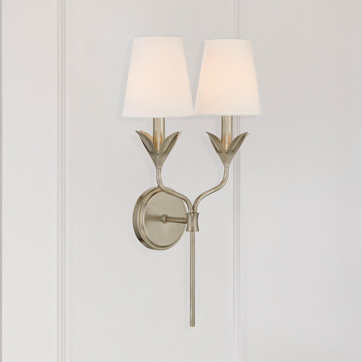 Crystorama Broche 12'' Antique Silver Sconce