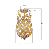 Crystorama Broche 9.5'' Antique Gold Semi Flush Mount