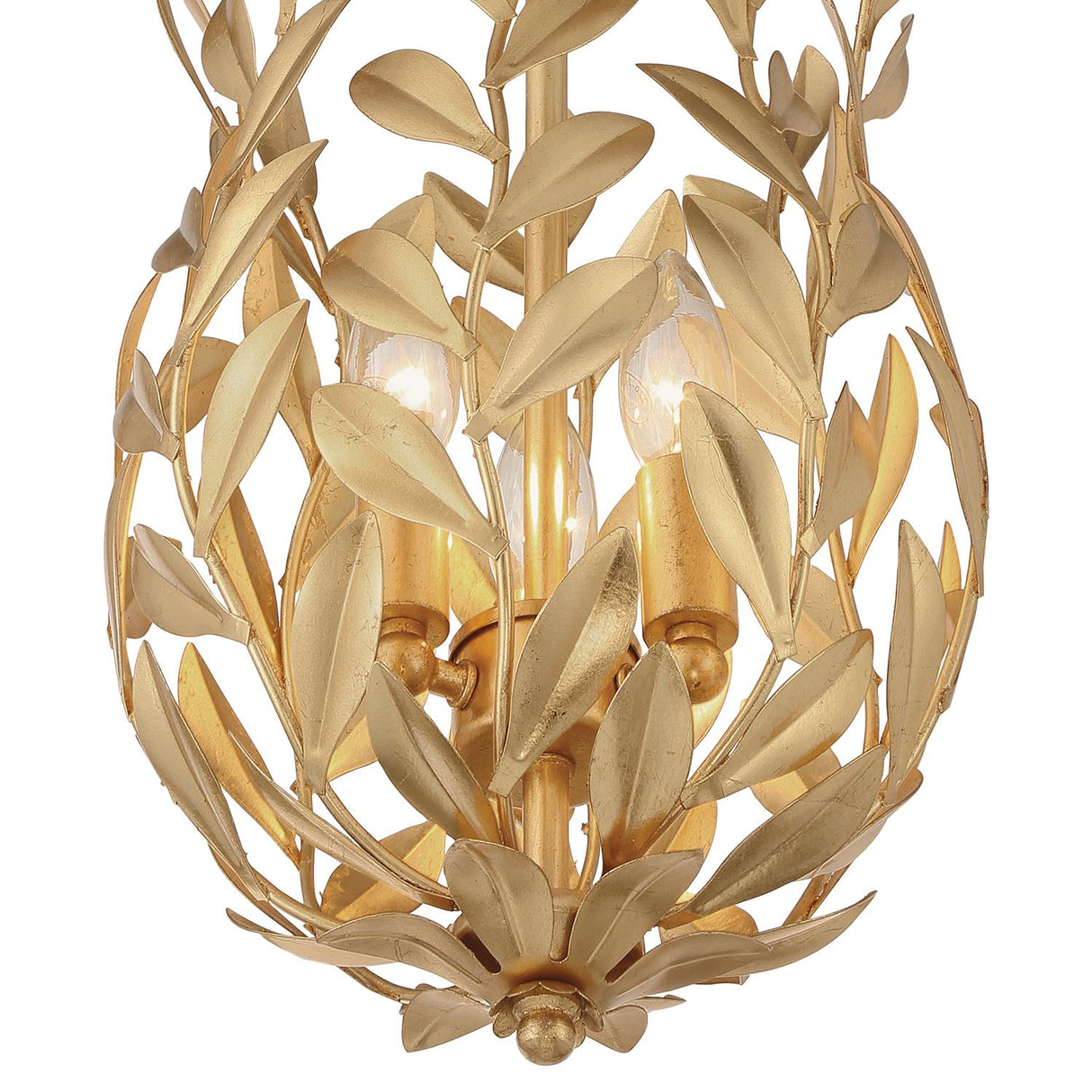 Crystorama Broche 9.5'' Antique Gold Semi Flush Mount