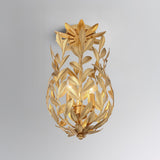 Crystorama Broche 9.5'' Antique Gold Semi Flush Mount