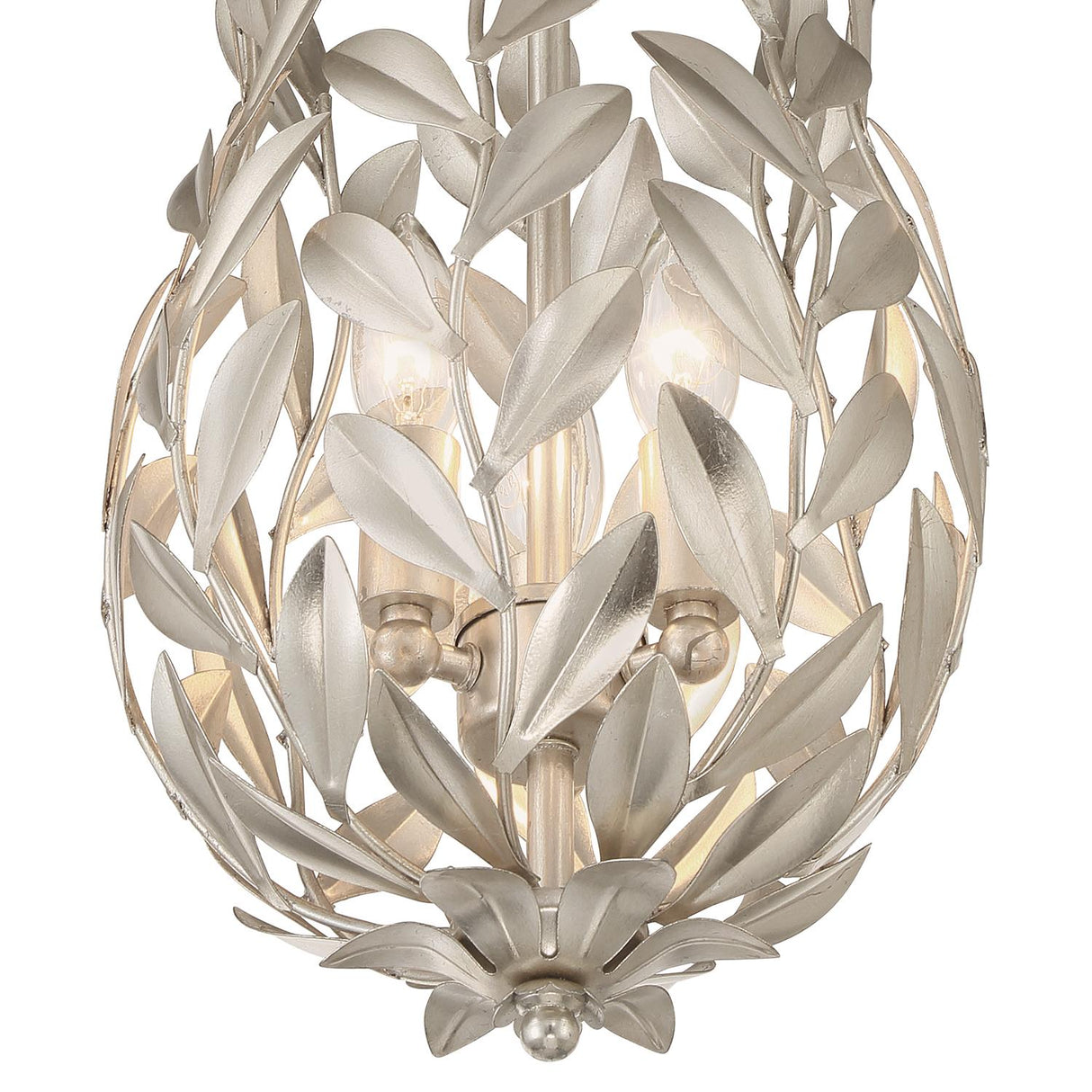 Crystorama Broche 9.5'' Antique Silver Semi Flush Mount