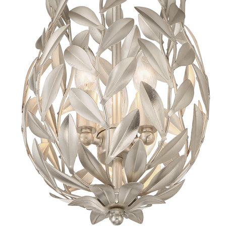 Crystorama Broche 9.5'' Antique Silver Semi Flush Mount