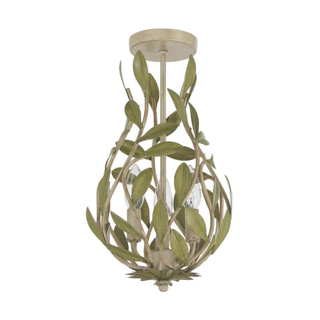 Crystorama Broche 9'' Champagne Green Tea Semi Flush Mount