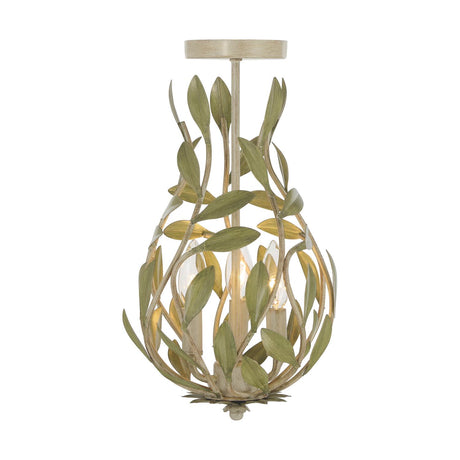 Crystorama Broche 9'' Champagne Green Tea Semi Flush Mount
