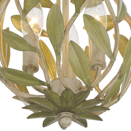 Crystorama Broche 9'' Champagne Green Tea Semi Flush Mount