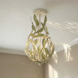 Crystorama Broche 9'' Champagne Green Tea Semi Flush Mount