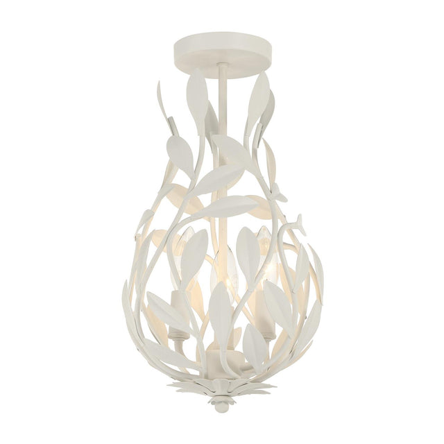 Crystorama Broche 9'' Matte White Semi Flush Mount
