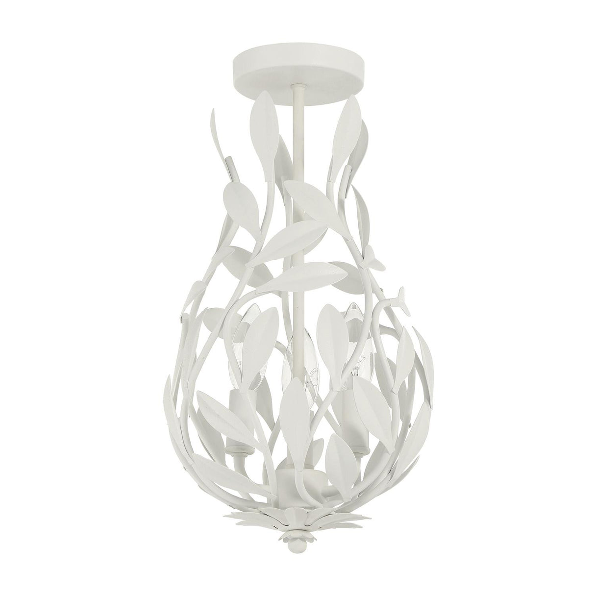 Crystorama Broche 9'' Matte White Semi Flush Mount